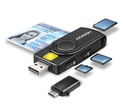 Czytnik kart SD Axagon CRE-SMP2A 4-gniazda Smart card PocketReader czytnik